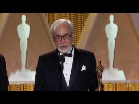 Hayao Miyazaki receives an Honorary Oscar at the 2014 Governors Awards