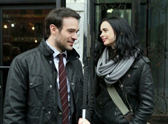 Two of our Four DEFENDERS, Daredevil and Jessica Jones, Seen on Set Together for First Time!