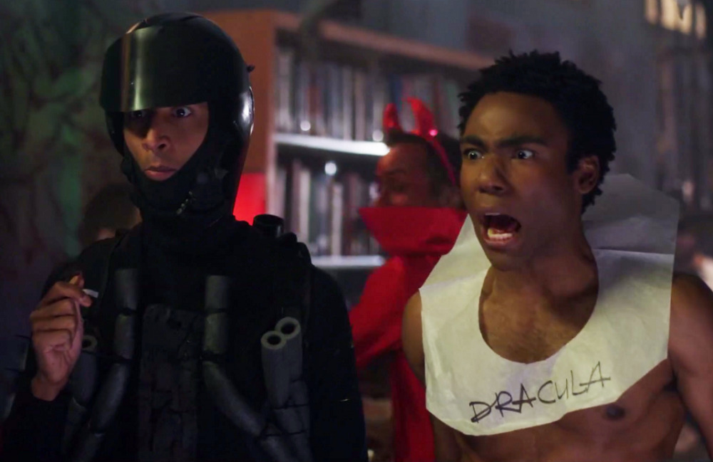 Still of Danny Pudi and Donald Glover in Community's "Epidemiology."