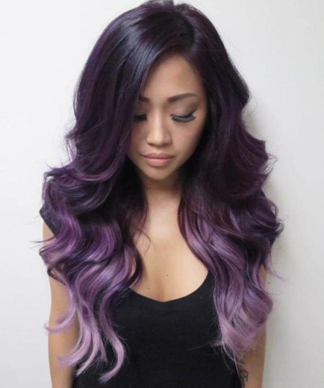 Beautiful Lavender And Purple Hair Colors In Ombre And Balayage