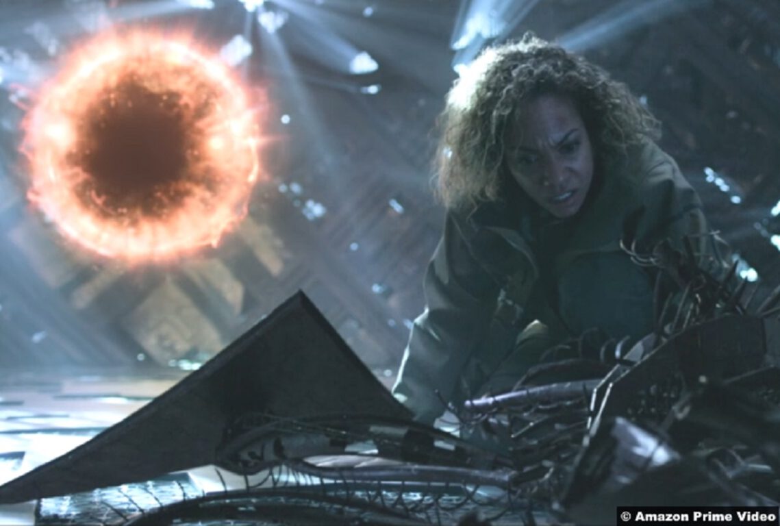 Lyndie Greenwood as Dr. Elvi Okoye in The Expanse.