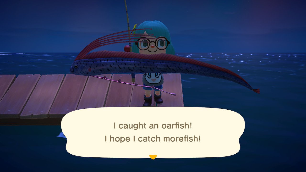 I caught an oarfish in ACNH.