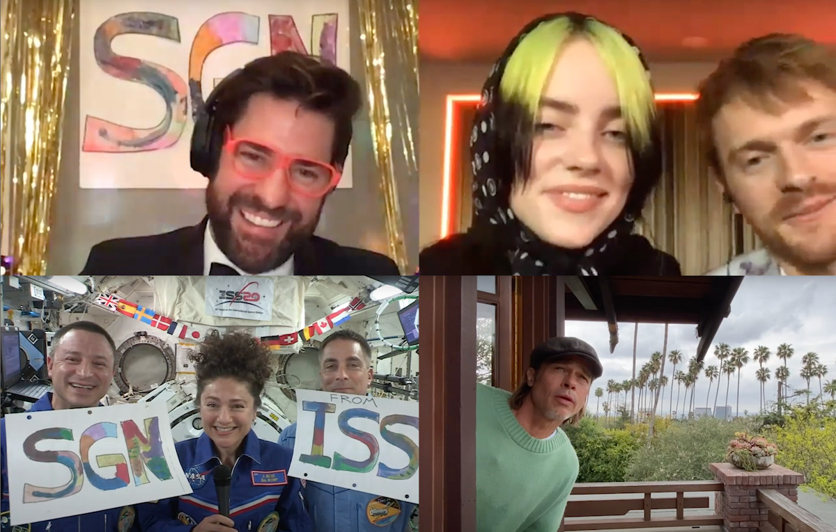 John Krasinski's Some Good News features the ISS Astronauts, Billie and Finneas Eilish and Brad Pitt