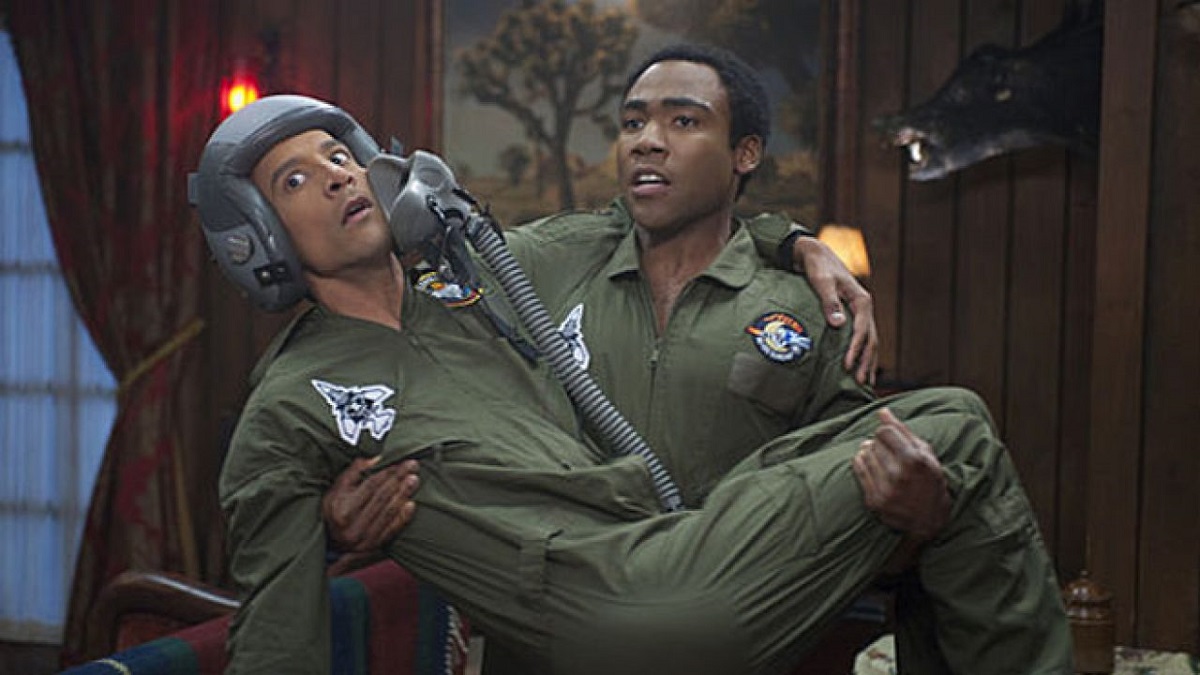 Still of Danny Pudi and Donald Glover in Community's Halloween episode "Horror Fiction in Seven Spooky Steps."