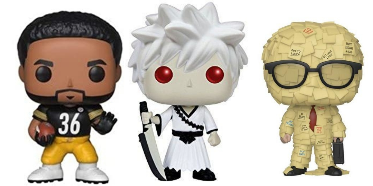 Three Funko Pops from sports, anime and tv.