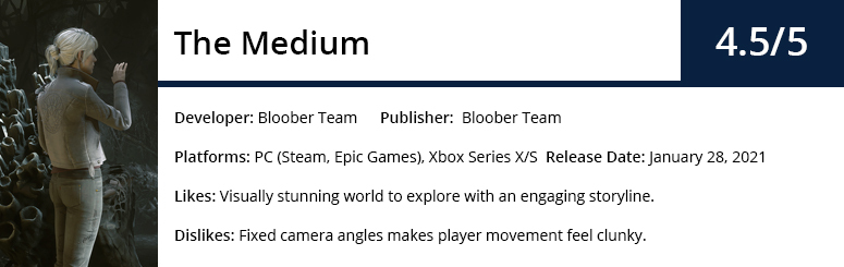 The Medium GGA Video Game Review summary image.