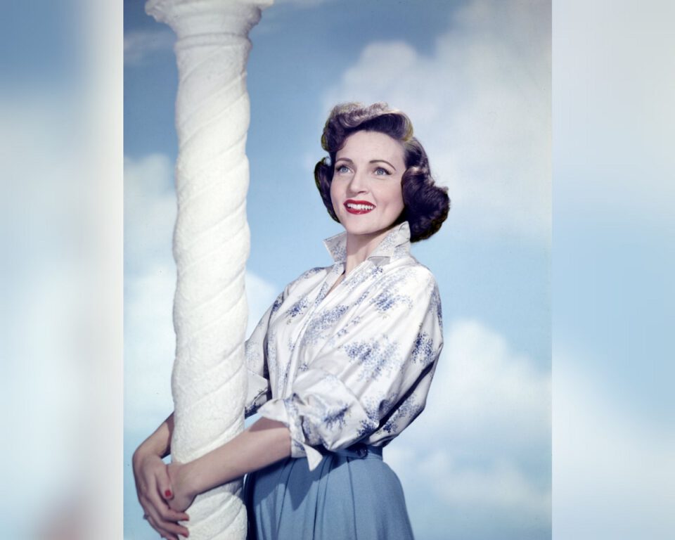 Vintage, colorized photo of Betty White from the 1940s-1950s.