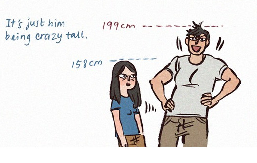 Fishball explaining how tall her nerdy boyfriend really is.