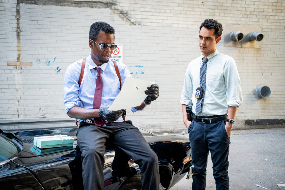 Chris Rock and Max Minghella in Spiral: From the Book of Saw