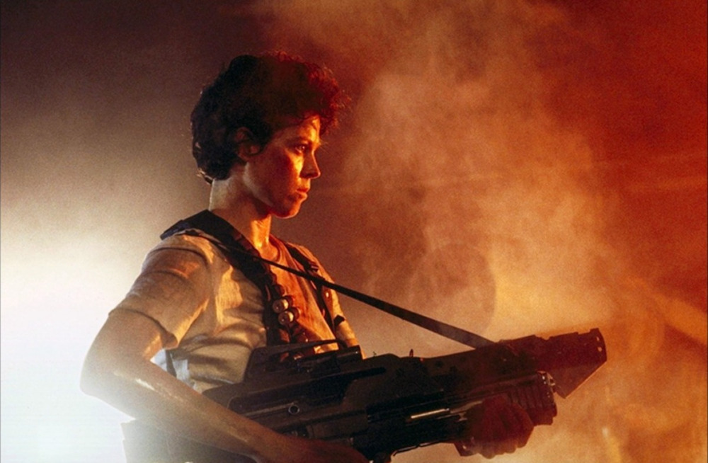 Ellen Ripley (Sigourney Weaver) in Aliens.