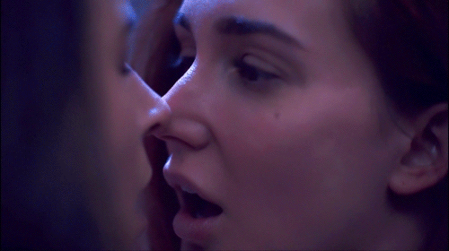 Gif of Waverly and Nicole kissing