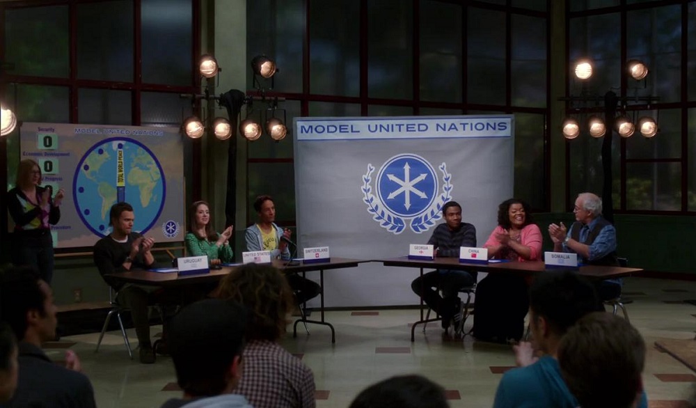 Still of Community cast in Season 3 Episode 2 Geography of Global Conflict
