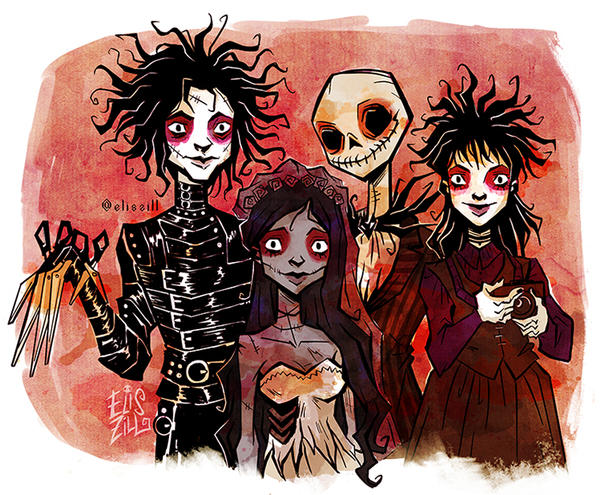 "Tim Burton's Birthday" by horror illustrator Elisabeth Zill