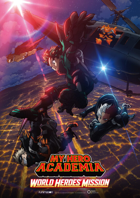 Post art for My Hero Academia: World Heroes' Mission film.