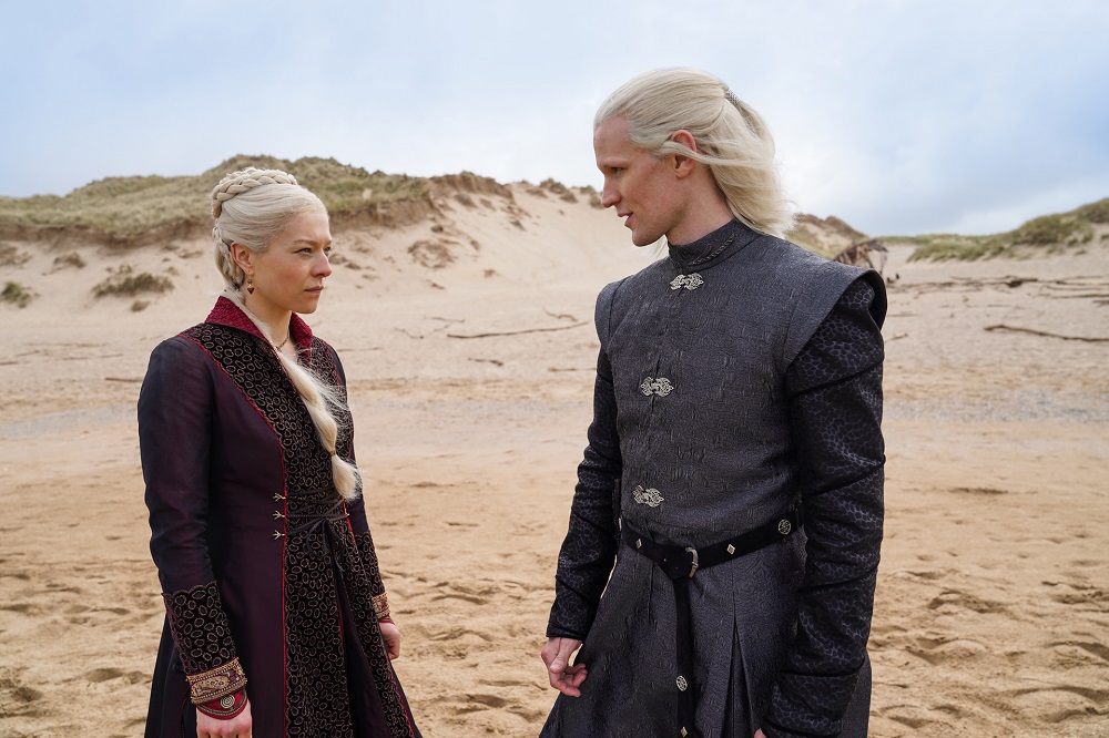 Still of Emma D'Arcy and Matt Smith in HBO's House of the Dragon.