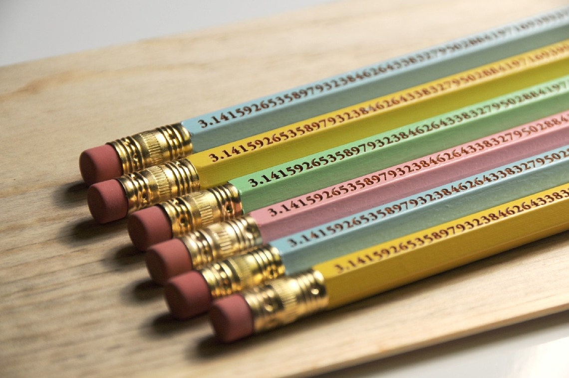 Pi pencils by Wacodis on Etsy