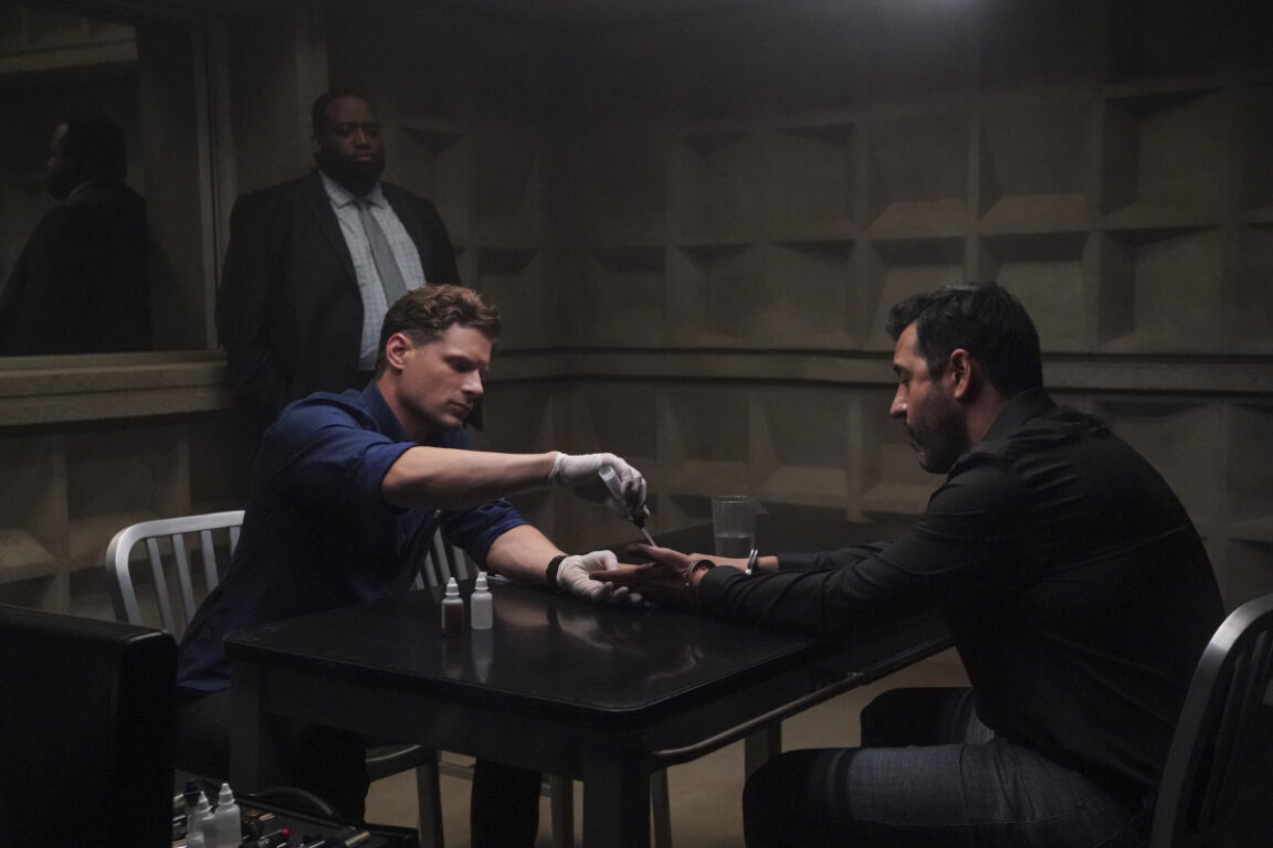 Matt Lauria as Josh Folsom interrogates a suspect in a jail