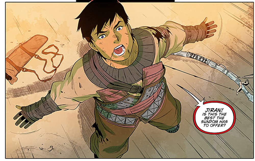 Ersa taunting Jiran in the Liberation graphic novel.