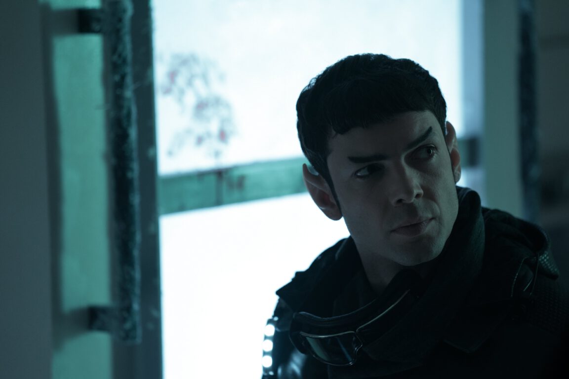 Spock (Ethan Peck) on-board the Peregrin. 