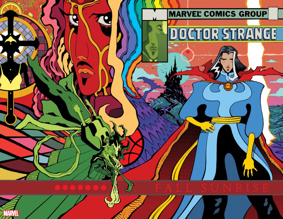 Trippy wraparound Doctor Strange Marvel Comic cover by Tradd Moore
