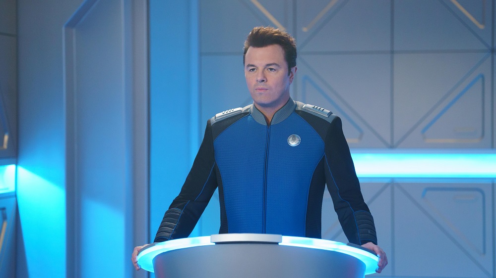 Capt. Ed Mercer delivers a eulogy on The Orville: New Horizons Season 3 Episode 9 "Domino."