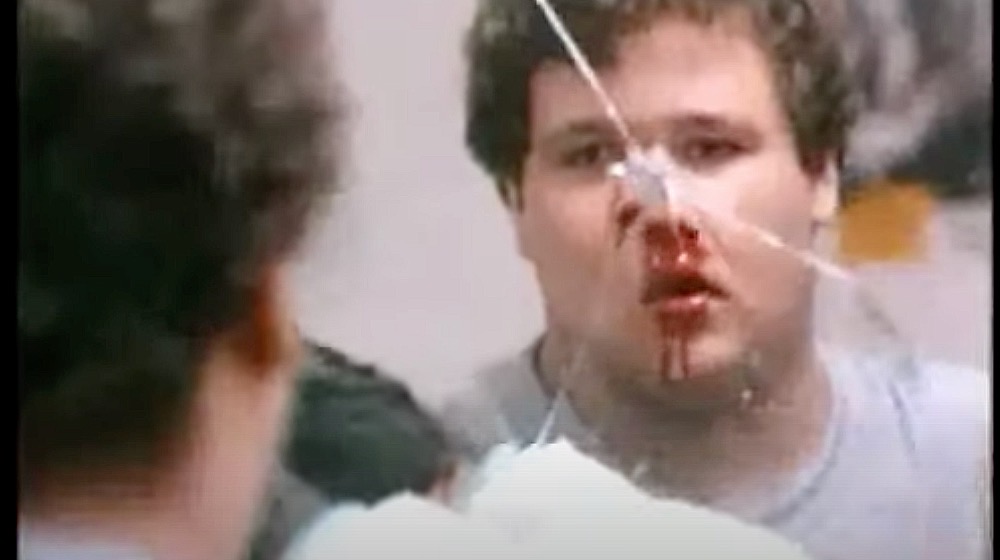 Grading Degrassi: Degrassi High Season 2: Dwayne bloody-faced in the mirror.