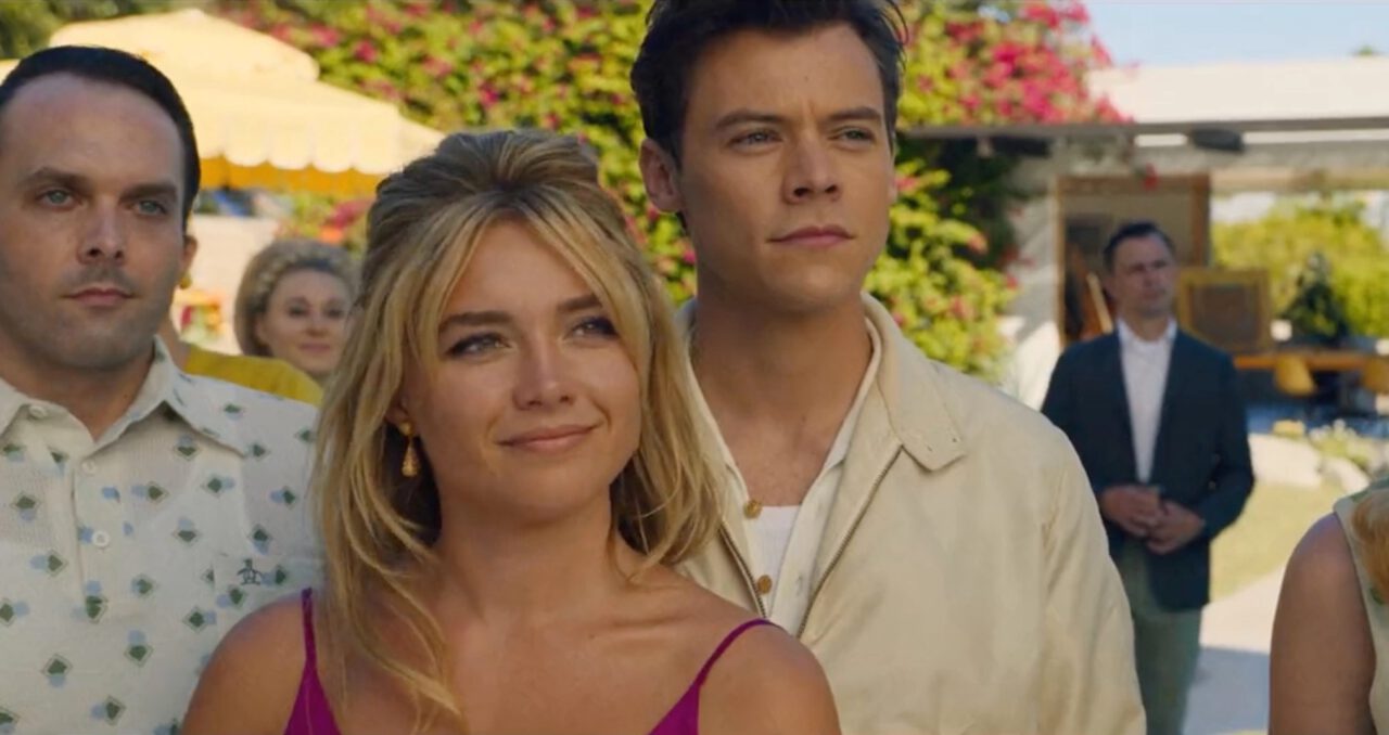 Harry Styles and Florence Pugh are the image of happiness in Don't Worry Darling.