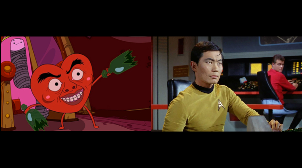 George Takei as Ricardio the Heart Guy and Hikaru Sulu.