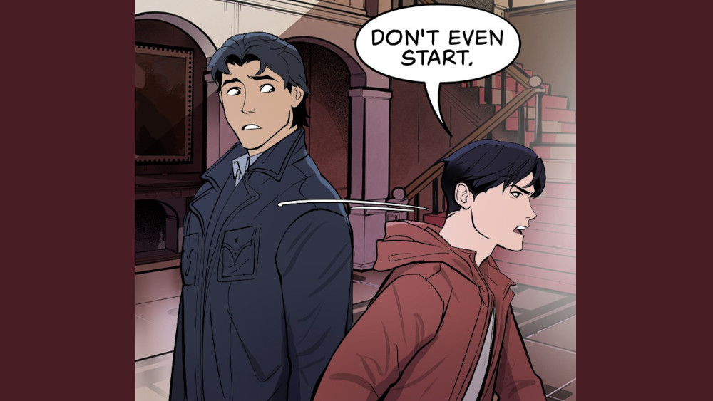 Tim getting angry at Dick for bailing on their plans to go to the arcade.