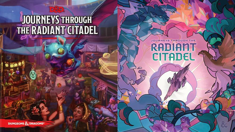 The normal cover and game story cover of Journeys Through The Radiant Citadel.