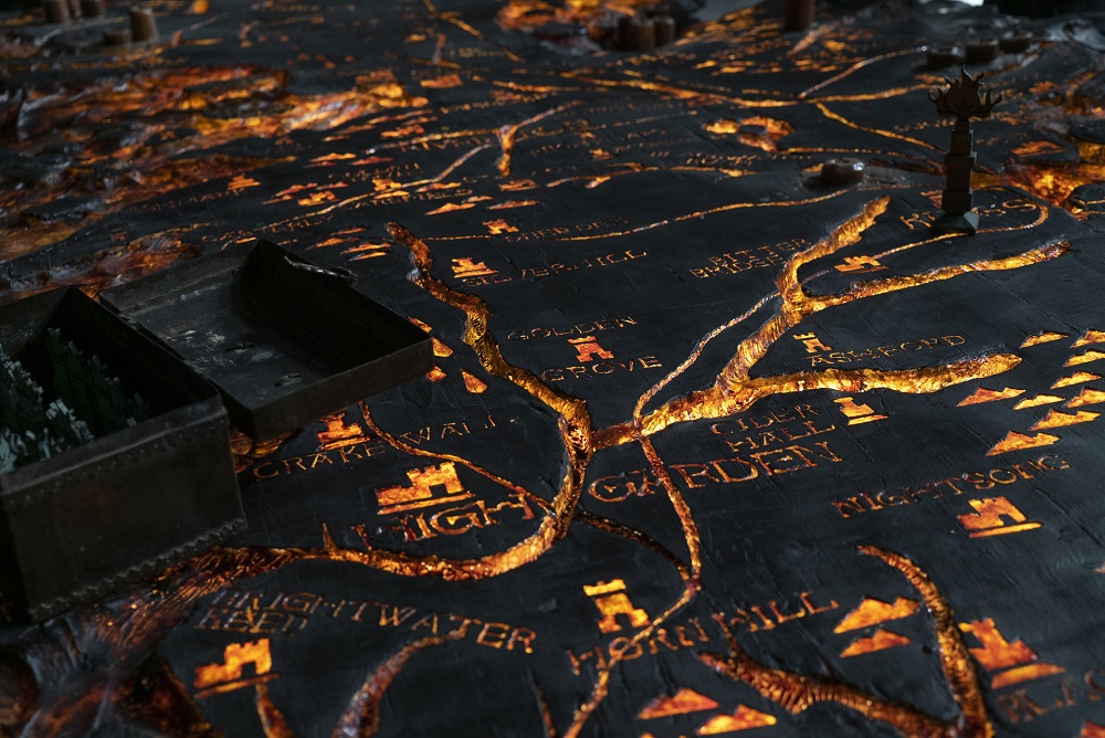 A closeup of The Painted Table on Dragonstone in House of the Dragon Season 1 Episode 10, "The Black Queen."