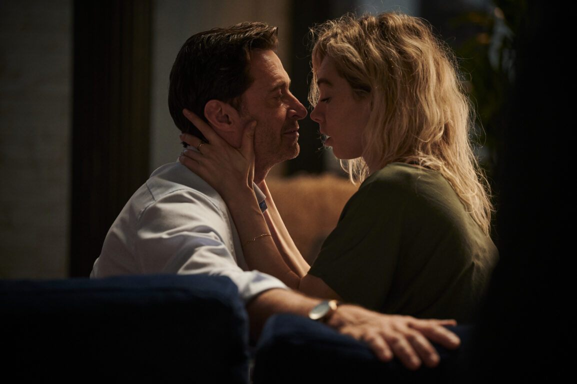 Hugh Jackman and Vanessa Kirby embrace each other in The Son.