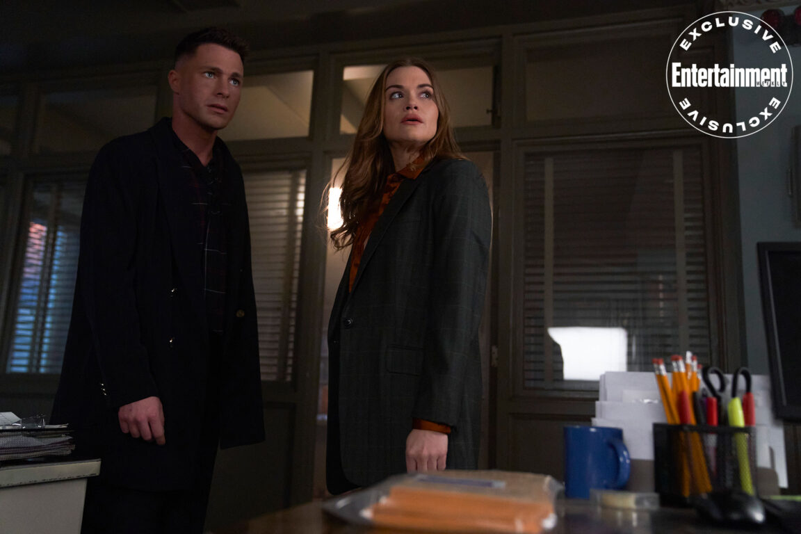 Holland Roden and Colton Haynes look into the distance in a still from Teen Wolf: The Movie