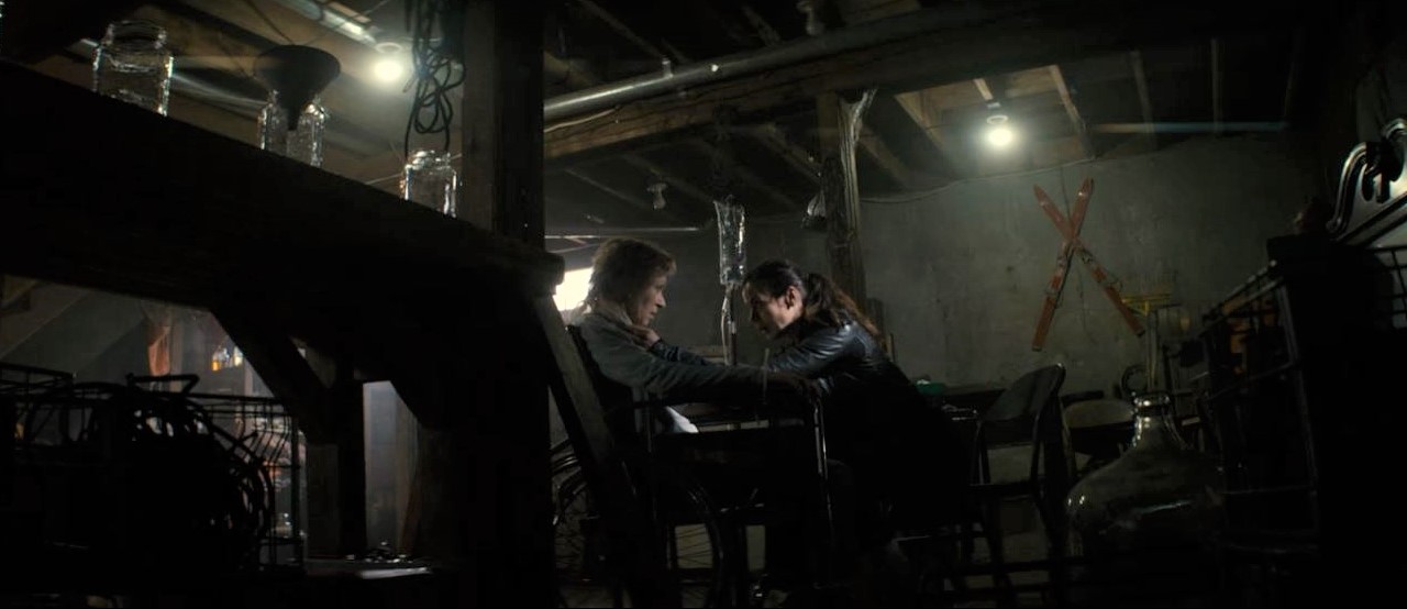 Jess (Michelle Monaghan) keeps Helen (June B. Wilde) prisoner in her basement in Blood