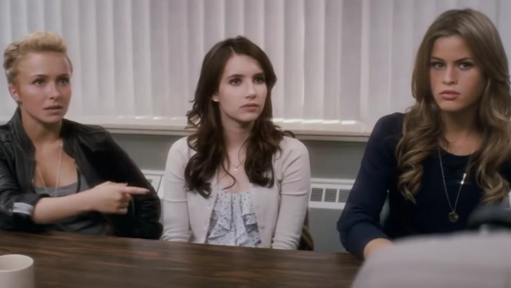 Emma Roberts, Hayden Panettiere and Marielle Jaffe in Scream 4. 