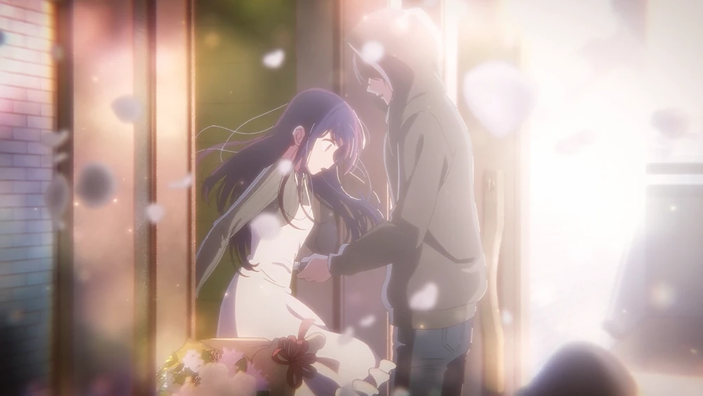 ai being stabbed by her stalker from episode 1 of oshi no ko