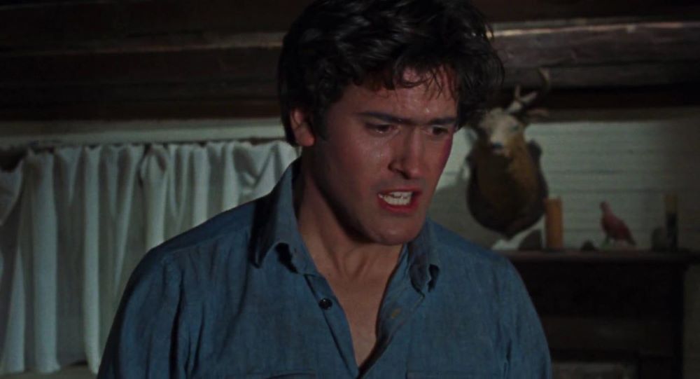 Bruce Campbell as Ash in  The Evil Dead from 1981. 
