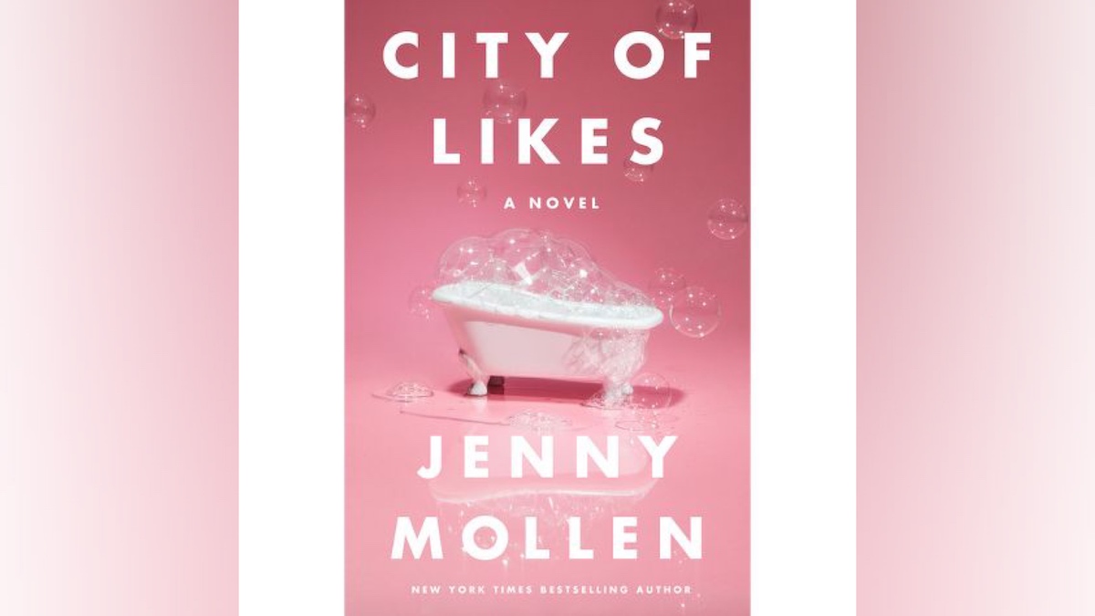 City of Likes book cover with a pink background and a white bathtub in the middle.