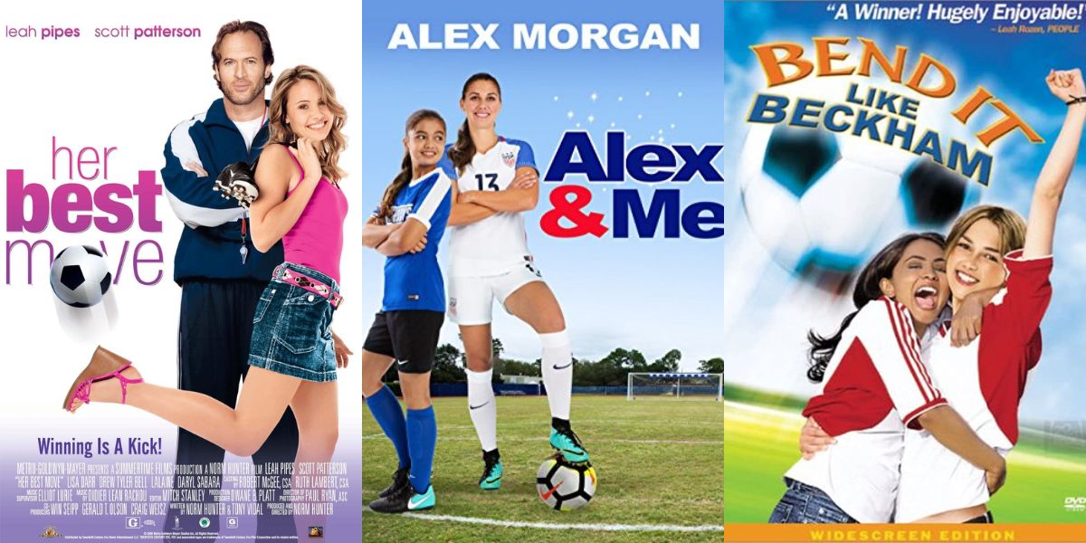 Movie posters for "Her Best Move," "Alex & Me," and "Bend it Like Beckham."