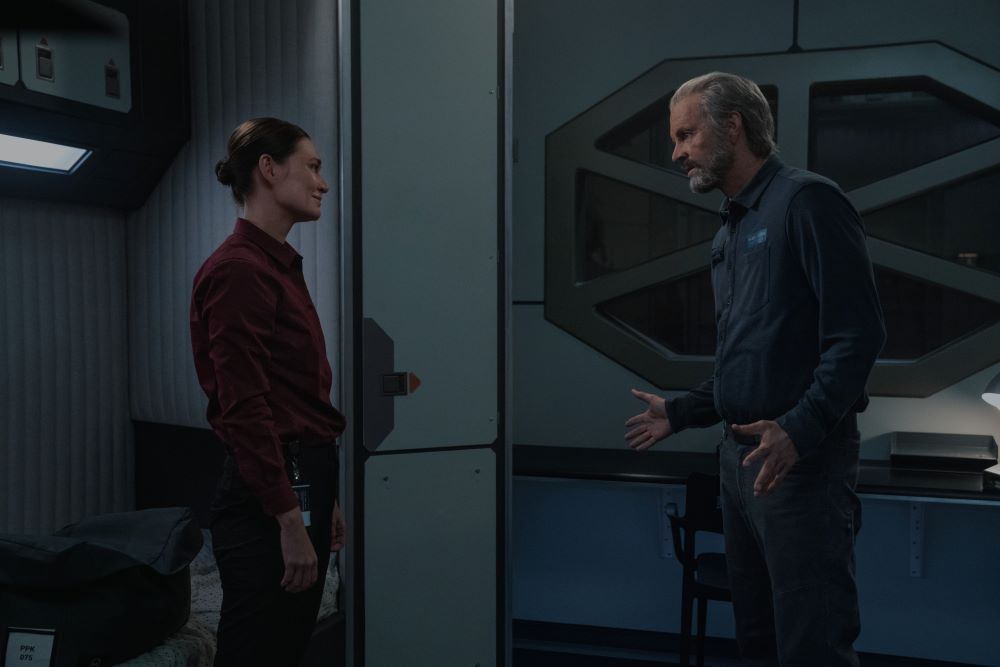 Svetlana and Ed talk in the former's quarters on the Happy Valley Martian base in For All Mankind Season 4 Episode 4, "House Divided."