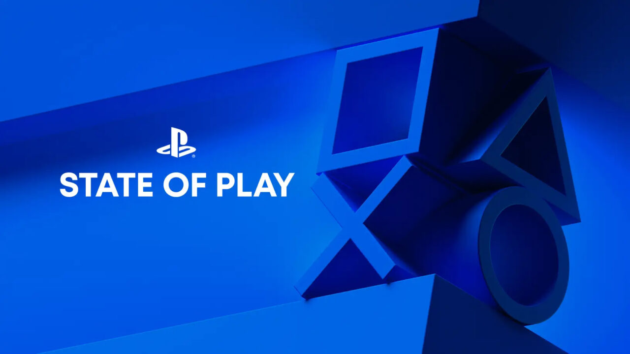State of Play written overtop a blue background.