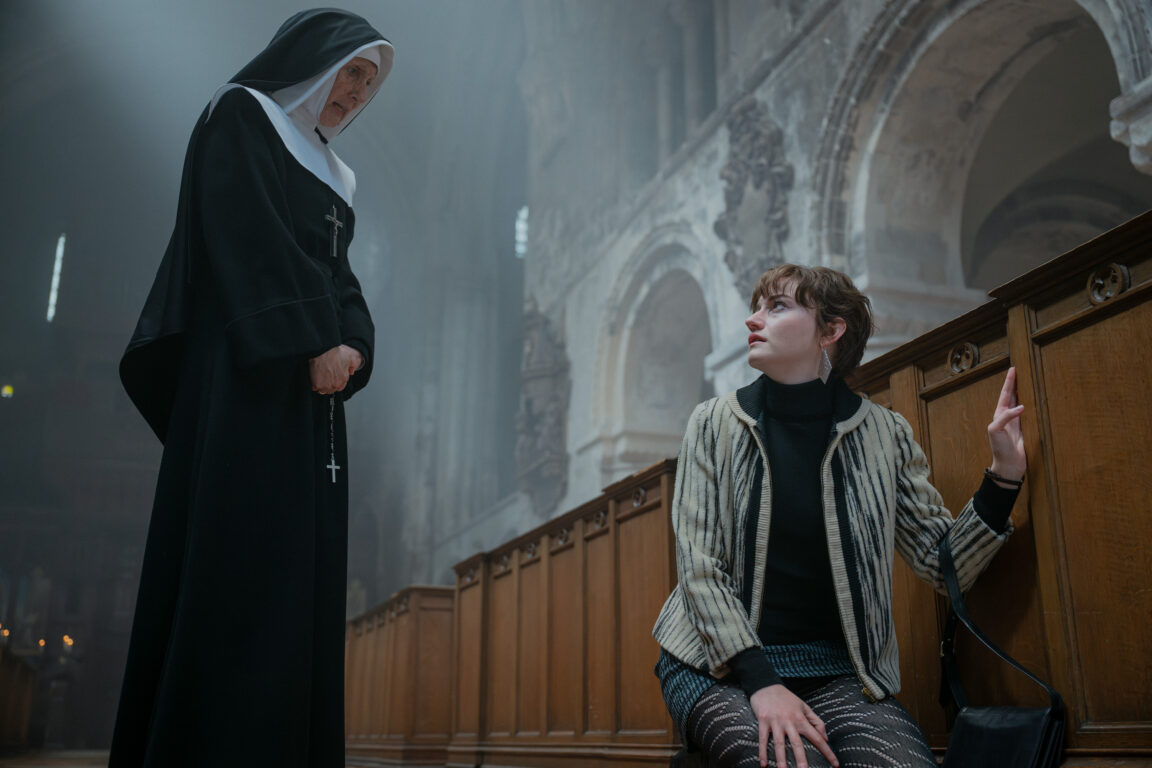 Terry (Julia Garner) seeks help from a nun (Patricia Jones).
