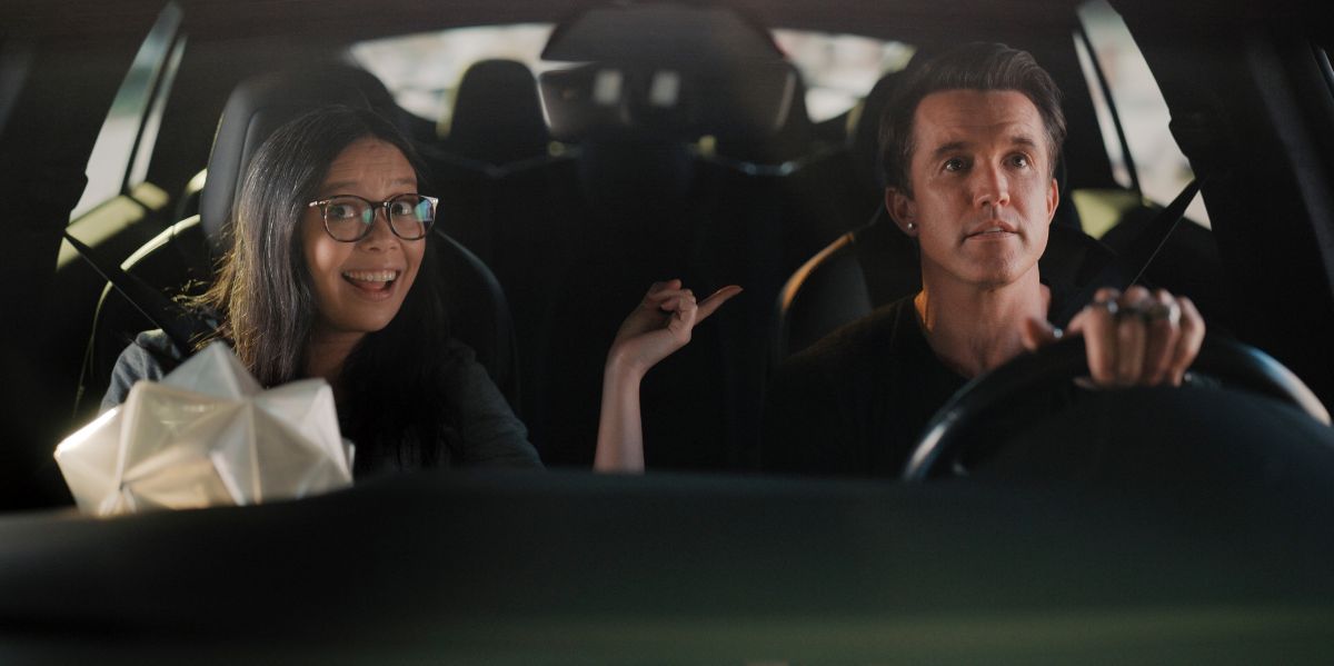 Poppy and Ian sit in a car while chatting on Mythic Quest Season 4 Episode 10, "Heaven and Hell."
