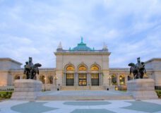 Wide shot of the front of the Please Touch Museum in Philadelphia.