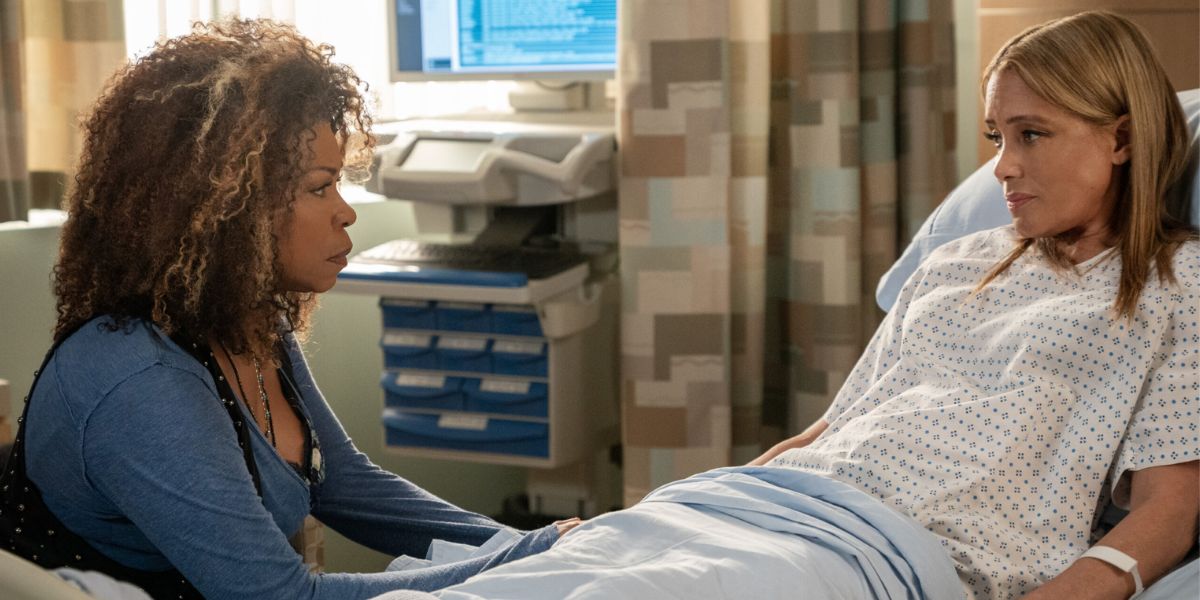 Aunt Vi at the hospital talking to Evelyn on "Deception."