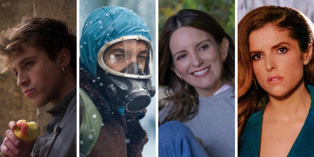Collage with characters from "Carême," "The Eternaut," "The Four Seasons" and "Another Simple Favor."