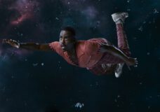 The Doctor floats in space on Doctor Who Season 2 Episode 6, "The Interstellar Song Contest."