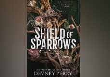 Shield of Sparrows cover featuring a sword and some flowers.