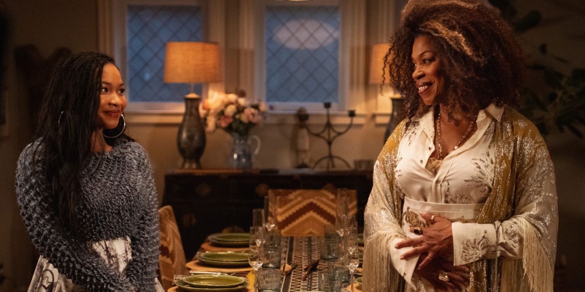 Aunt Vi and Delilah smiling at each other on The Equalizer.