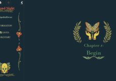 Green text page with illustrated hands holding a moth above the Chapter 1 header and begin button (The Second Sight)